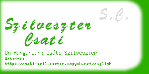 szilveszter csati business card